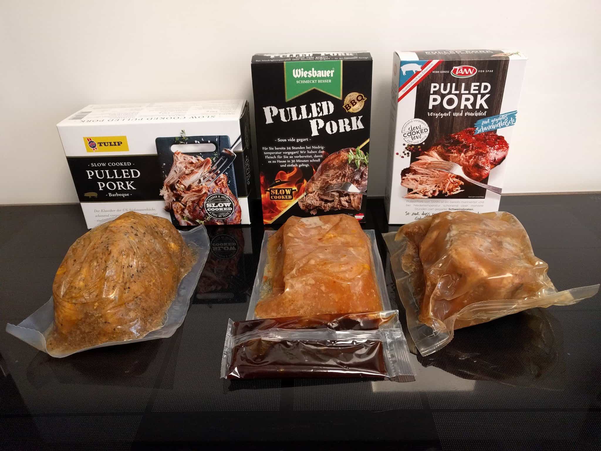 Vergleichstest Pulled Pork von TANN, Tulip & Wiesbauer Vergleichstest Pulled Pork von TANN, Tulip & Wiesbauer